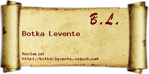 Botka Levente névjegykártya